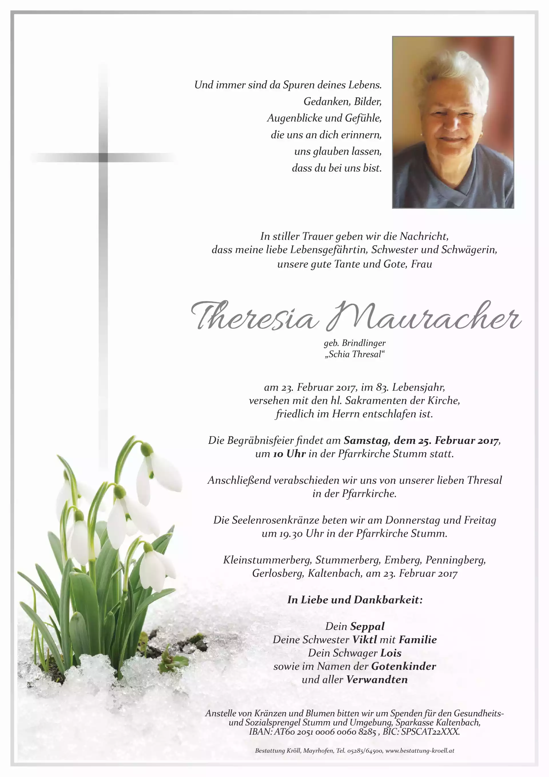 Parte von Theresia Mauracher